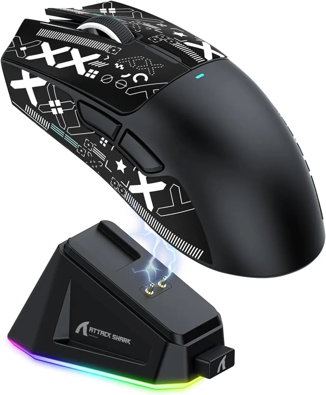 ATTACK SHARK X11 bežični gaming miš s punjačem, gaming senzorom PixArt PAW3311, BT/2.4G bežično/žično