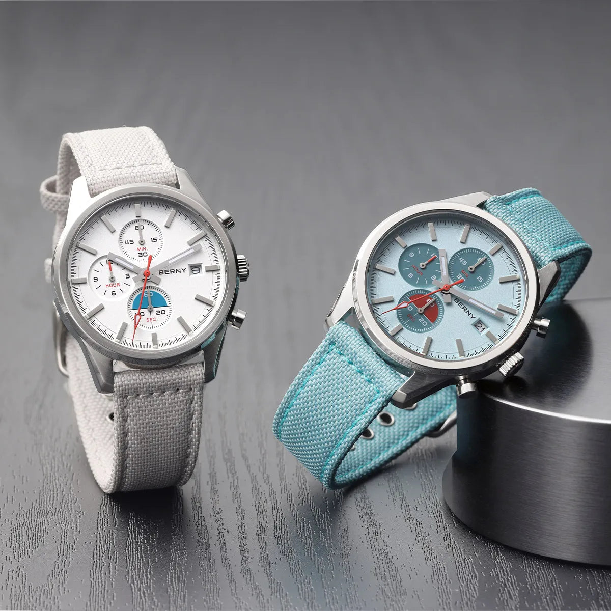BERNY Chronograph Quartz Men Watch Luminous Miyota OS10 Top Luxury AR Coated Sapphire 5ATM Waterproof 2026 Sports Men’s Watches