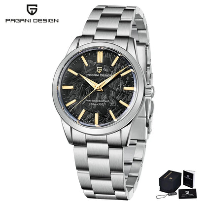 Pánské hodinky PAGANI DESIGN 40 mm, japonský quartzový strojek TMI VH31, luxusní/obchodní styl, safírové sklo, nerezová ocel 316L, vodotěsné do 100 m