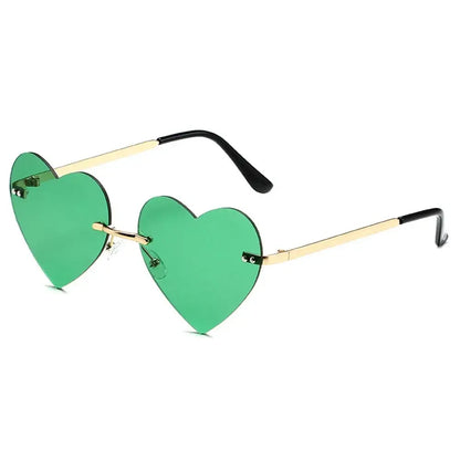 Heart-Shaped Sunglasses Heart Sun Glasses Shades Vintage 90s Glasses UV400 Protection Metal Frame Sunglasses Fancy Accessories