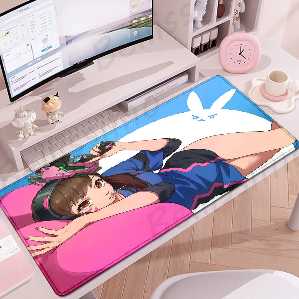 Гейминг аксесоари O-Overwatch D-D.va подложка за мишка, голяма подложка за клавиатура и мишка за PC бюро, XXL удължена gamer подложка за мишка