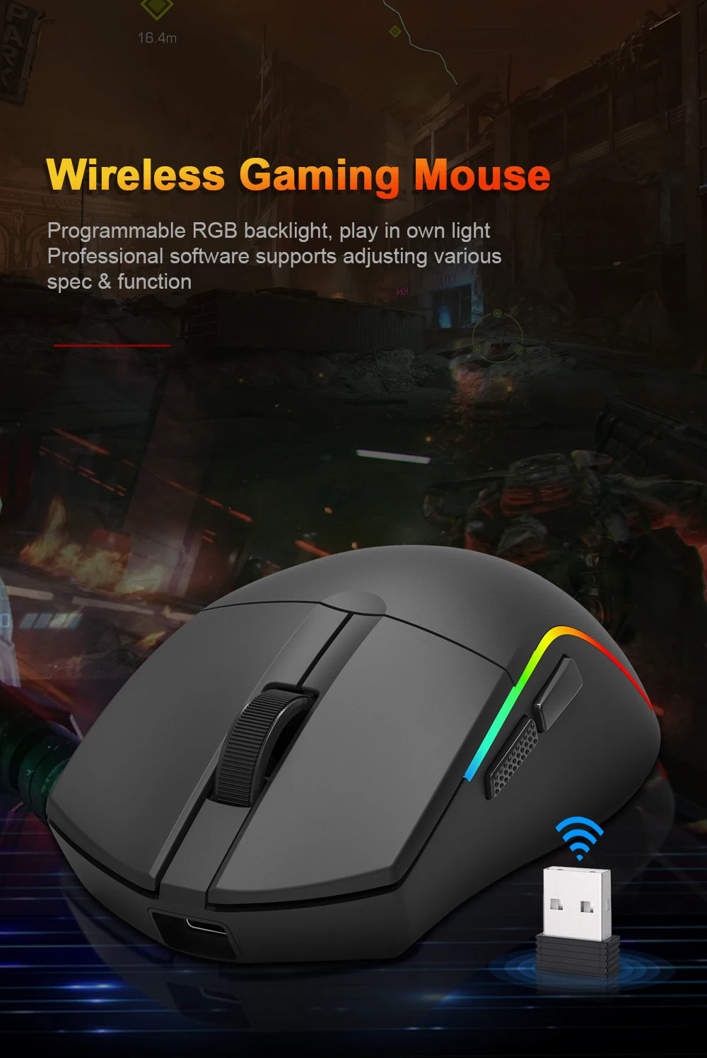 REDRAGON DEICIDE M816 PRO RGB USB Support Bluetooth 2.4G Wireless Gaming Mouse 26000 DPI 6 Buttons for Gamer Wired Mice Computer