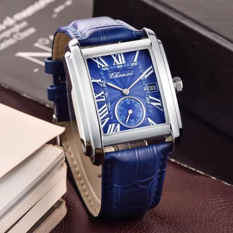 CHENXI 8216 Hot Selling Top Brand Business Men's Watch Quartz Military Calendar Waterproof Men's Leather Strap Elegant Clock