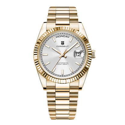 Luxury Corgeut 36MM Men Watch ST1644 Automatic Mechanical Wristwatch Sapphire Relogio Masculino 10BAR Day Swim dress Watches