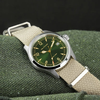 Militado ML08 Men’s Military Field Watch Ronda 515 Quartz, Sapphire Crystal, 10Bar Waterproof & Luminous