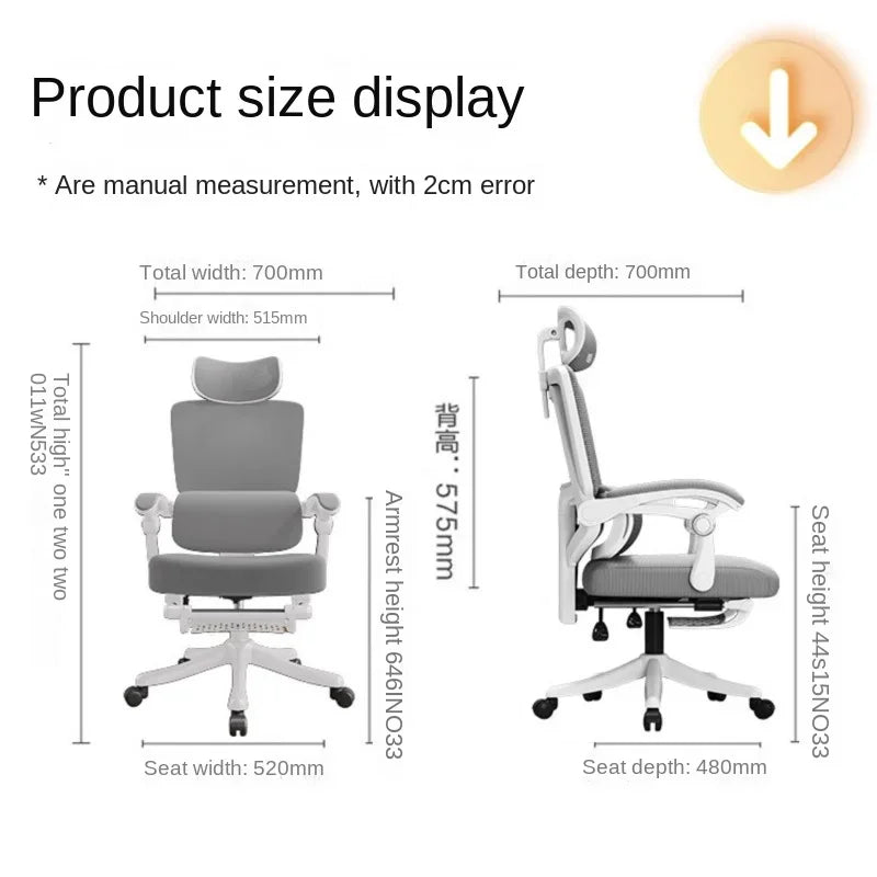 Ergonomska uredska stolica od mrežastog materijala s lumbalnom potporom, računalna stolica s visokim naslonom za odrasle, udobna radna stolica za duge sate