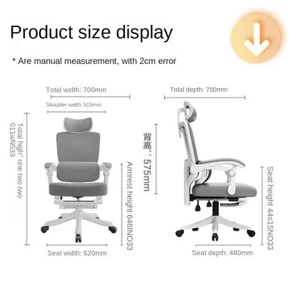 Ergonomska uredska stolica od mrežastog materijala s lumbalnom potporom, računalna stolica s visokim naslonom za odrasle, udobna radna stolica za duge sate