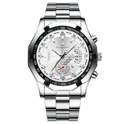 Montre-bracelet à quartz de luxe BINBOND pour homme, lumineuse, étanche, date automatique, en acier inoxydable