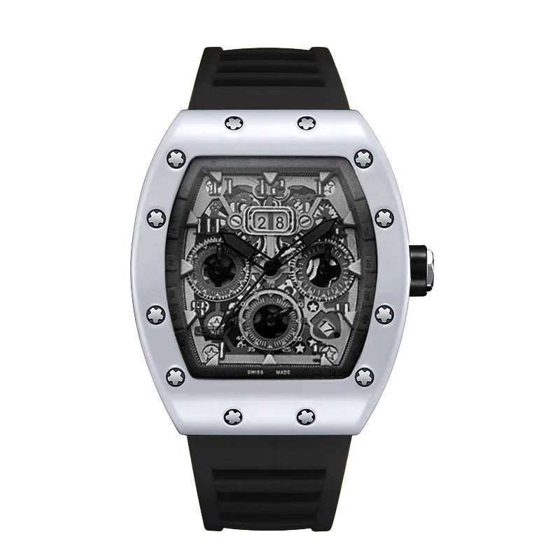 Luxury Men’s Quartz Wristwatch Hollow Design Trend None Machine Automatic Quartz Hollow Luminous Waterproof Men's Watch for Man