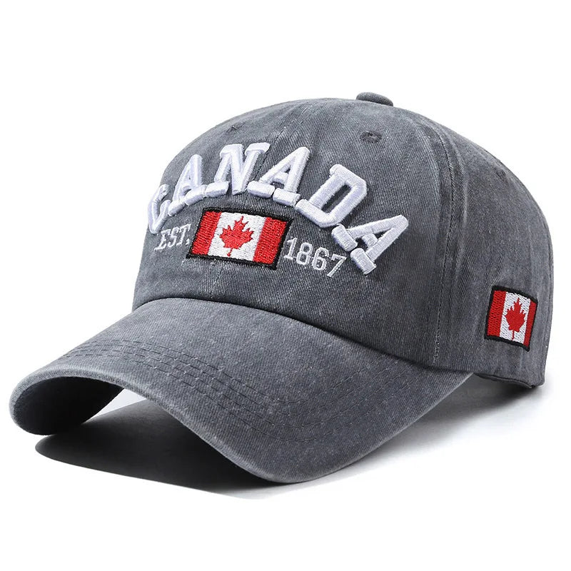 1 Unisex Outdoor Embroidered CANADA Baseball Cap - Adjustable, Sun-Protective & Casual, Ideal for Spring & Autumn Travel