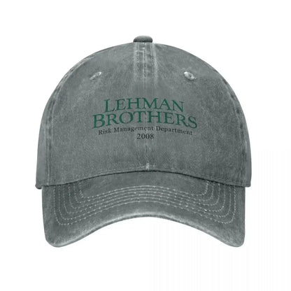 Retro Lehman Brothers Risk Management Department Trucker-Cap, Unisex, im Used-Look, gewaschen, Kopfbedeckung für Outdoor, Laufen und Golf