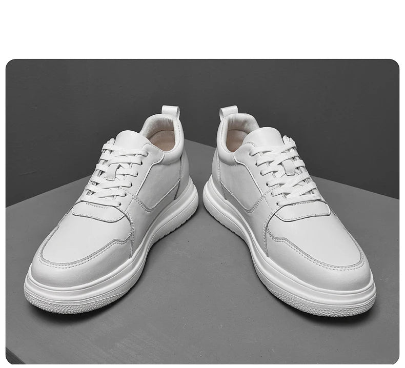 Adidași pentru bărbați cu talpă înălțătoare, pantofi cu talpă înălțătoare, talpă interioară pentru creșterea înălțimii cu 7-8 cm, pantofi cu toc înalt, pantofi sport din piele naturală