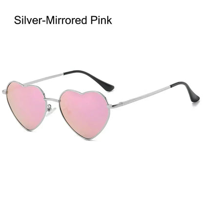 Heart-Shaped Sunglasses Heart Sun Glasses Shades Vintage 90s Glasses UV400 Protection Metal Frame Sunglasses Fancy Accessories