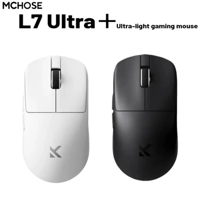 MCHOSE L7 Ultra+ közepes-nagy méretű kézre tervezett gamer e-sport egér, PAW3950, vezeték nélküli, három üzemmódú, könnyű irodai kétmeghajtós számítógépes egér