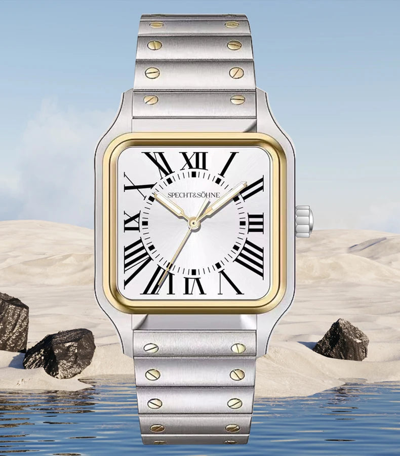 2025 New 34MM Specht & Söhne Quartz Watches Japan VH31 Movt Sapphire Blue Color Ultrathin Stainless Steel Relogio Masculino