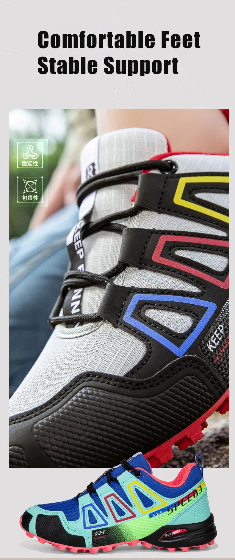 Women's Hiking Shoes Waterproof Outdoor Sports Shoes Women's Walking Travel Sports Shoes Bicycle Sports Shoes Running Shoes