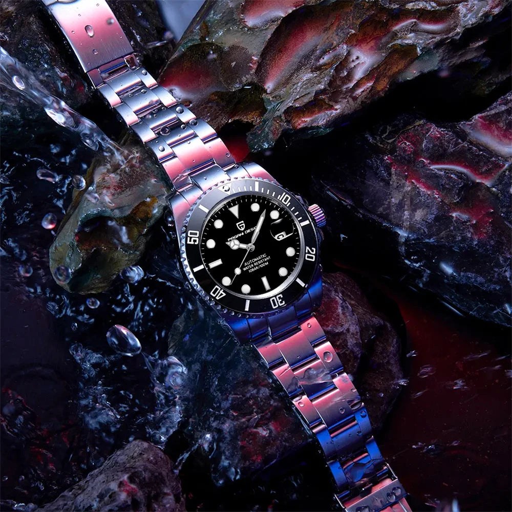 New PAGANI DESIGN Diving Automatic Mechanical Watch Luxury Sports Waterproof Watch Stainless Steel Sapphire Luminous Watch for Men