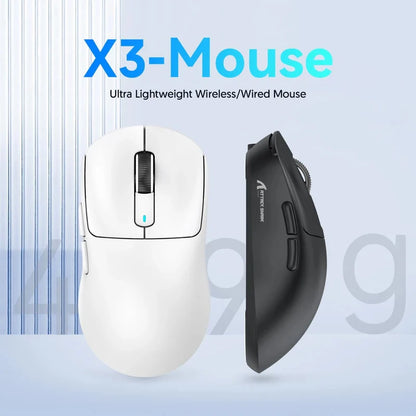 ATTACK SHARK X3 hárommódos egér 1K Hz, X3Pro Bluetooth vezeték nélküli egér 4K Hz, könnyű kivitel, PAW3395, 650IPS mobil sebesség