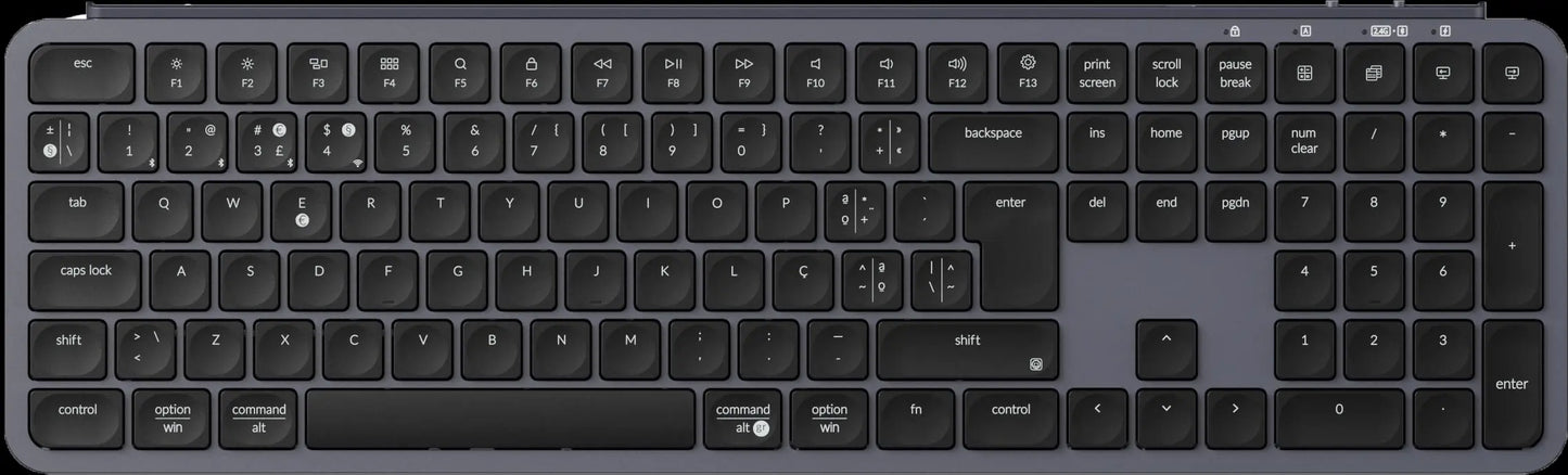 Teclado sem fios ultrafino Keychron B6 Pro com layout ISO, tamanho completo, portátil e leve, ligações 2.4GHz e Bluetooth