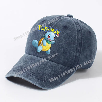 Pokémonové bejzbalové čiapky Pikachu Kawaii Anime postavičky Slnečné klobúky Letné vonkajšie detské a rodičovské slnečné klobúky Trendové čiapky s kačacím jazýčkom Darček