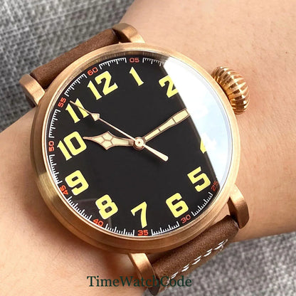 Tandorio 47mm NH35 Diver Men's Automatic Watch CUSN8 Solid Bronze or 316L Steel Case 10ATM Sapphire Crystal Black Dial