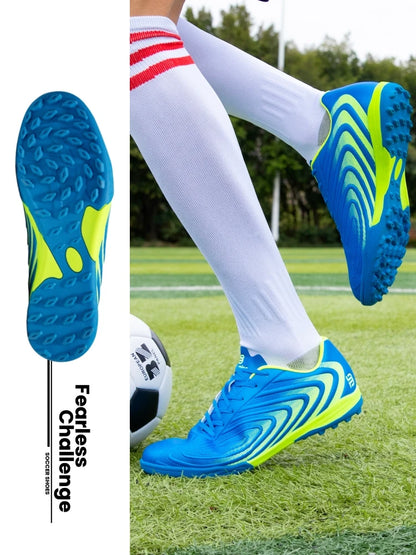 Baasploa Pantofi de fotbal profesioniști pentru bărbați, pantofi sport de antrenament antiderapant pentru exterior, ghete de fotbal din piele ușoară pentru bărbați, Chuteira Campo