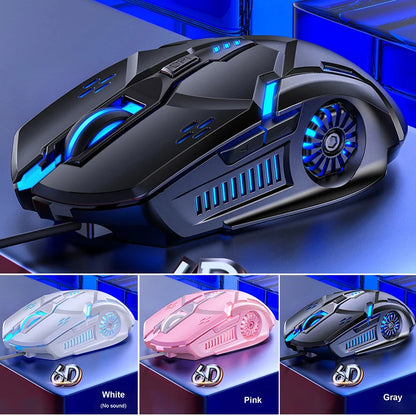 Žična gaming miška G5 z barvito osvetlitvijo ozadja, 6 gumbi, tihim delovanjem, 4-stopenjsko nastavitvijo in 3200 DPI RGB za računalnik in prenosnik