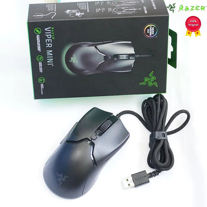 Razer nytårsgave Thunder Snake Viper Mini kablet e-sport-gamingmus til computer og laptop med RGB-lys, til små hænder
