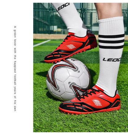 Soccer Shoes Men Turf Football Boots Fashion Firm Ground Studs Anti-Slip Boy Sneakers Original Outdoor Field Training Trainers