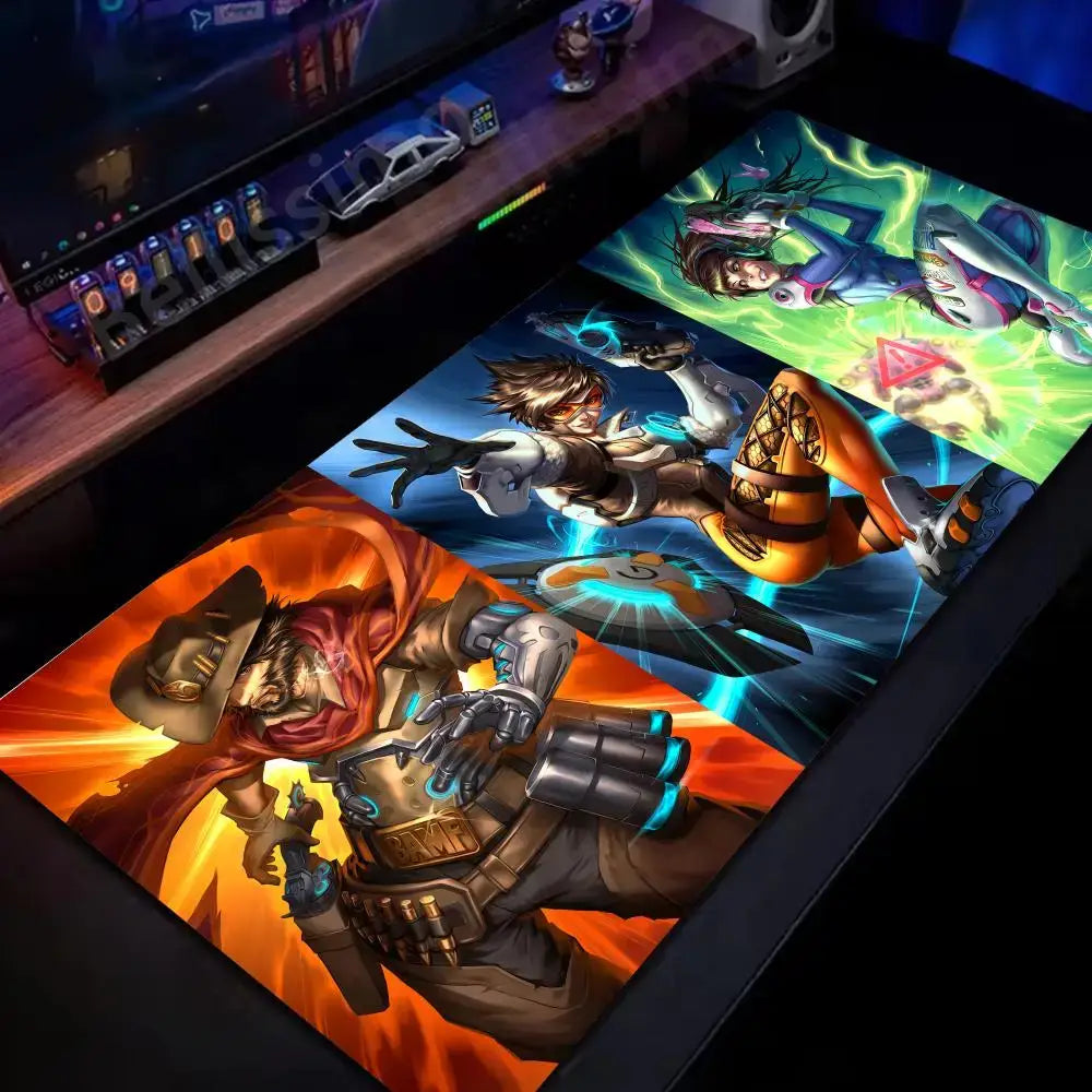 Large Overwatch PC Gamer Cabinet Mouse Pad Cute Pink Keyboard Expansion Pad Laptop Gaming Accessories Desk Mat Kawaii HD Carpet