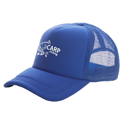 Pánske trucker čiapky s potlačou „Carp Fish“ – vtipné rybárske čiapky, baseballové čiapky, štýlové letné unisex čiapky zo sieťoviny MZ-169