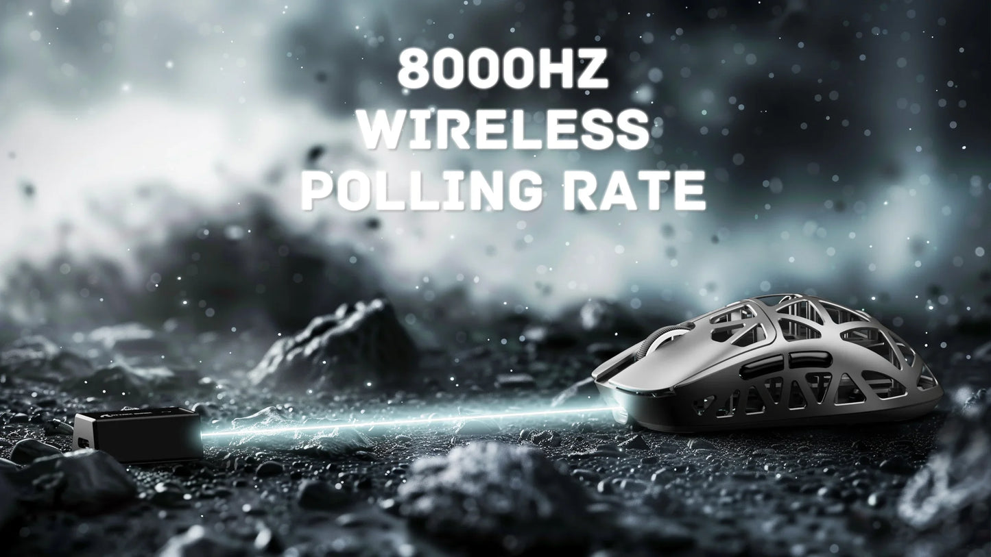ATTACK SHARK R2 Magnesium Alloy PAW3950 Gaming Mouse, Tri-mode, 8000hz, 42000 DPI, 45g Ultralight, 100M Clicks Microswitches