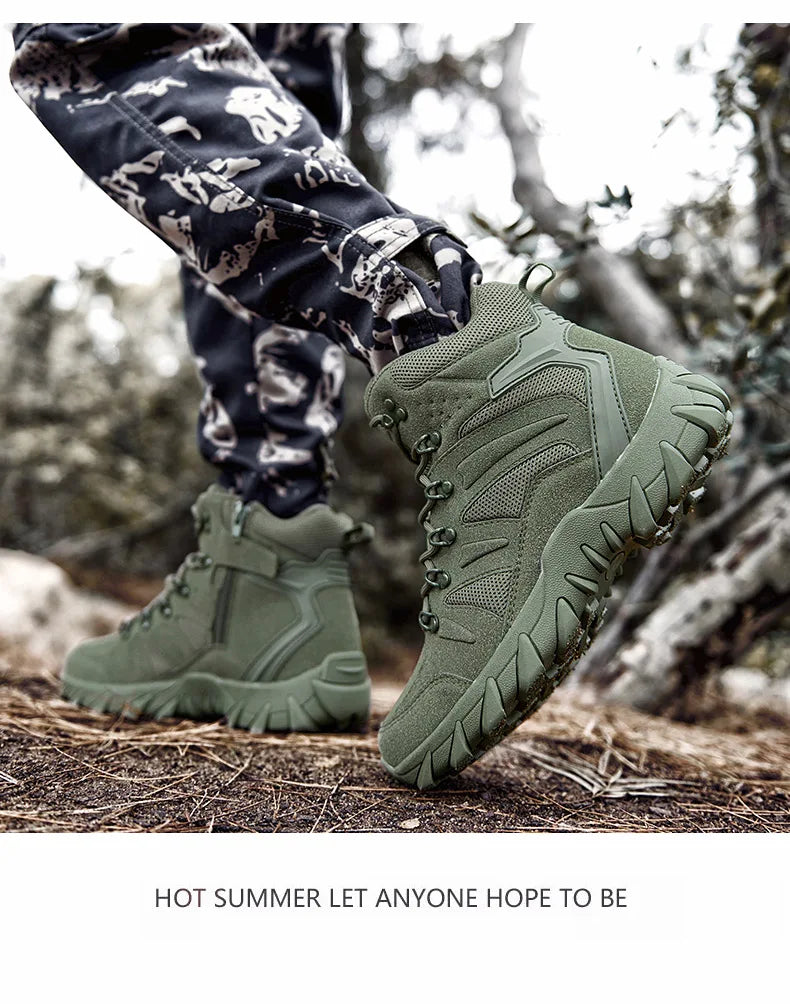 Upgraded Tactics Combat Training Boots Male Outdoors Camping Anti-wear Rapid Response Hiking Shoes Fishing Hunting Sneakers Men