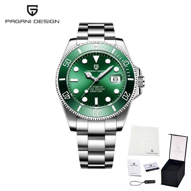 New PAGANI DESIGN Diving Automatic Mechanical Watch Luxury Sports Waterproof Watch Stainless Steel Sapphire Luminous Watch for Men