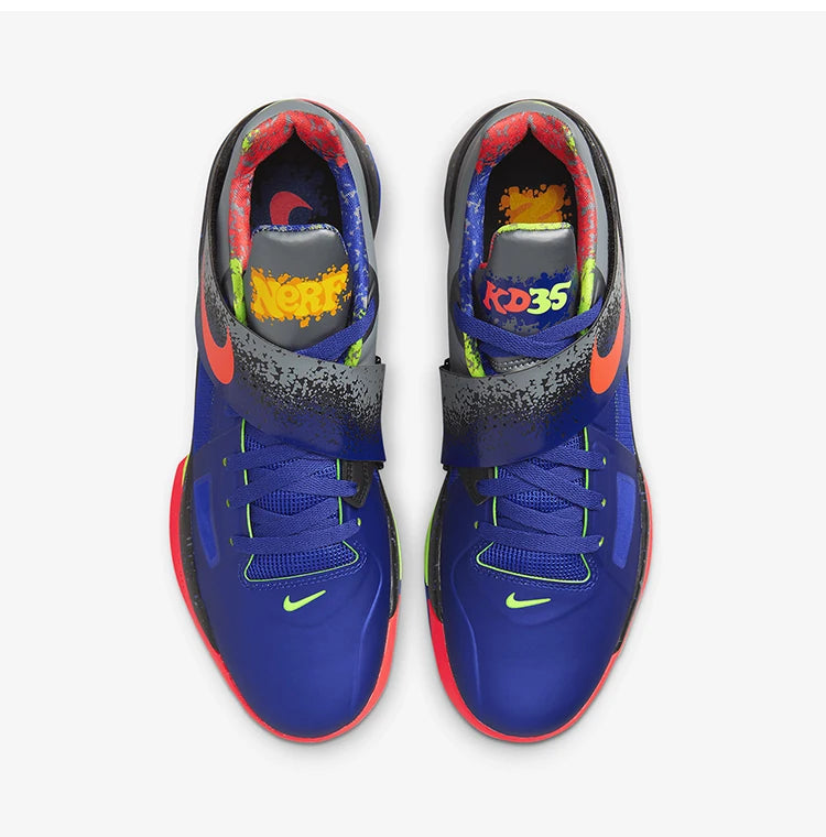 Nike Genuine KD 4 NERF Men's Low Cut Shock-Absorbing Practical Basketball Shoes FQ8180-400