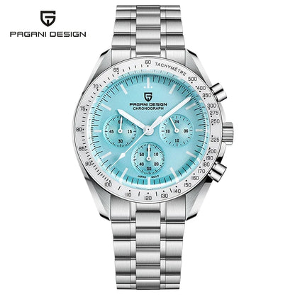 Pánske hodinky PAGANI DESIGN „New Moon“ – luxusné quartzové hodinky, chronograf, zafírové sklo s antireflexnou úpravou, keramický rámček, luminiscenčné ručičky