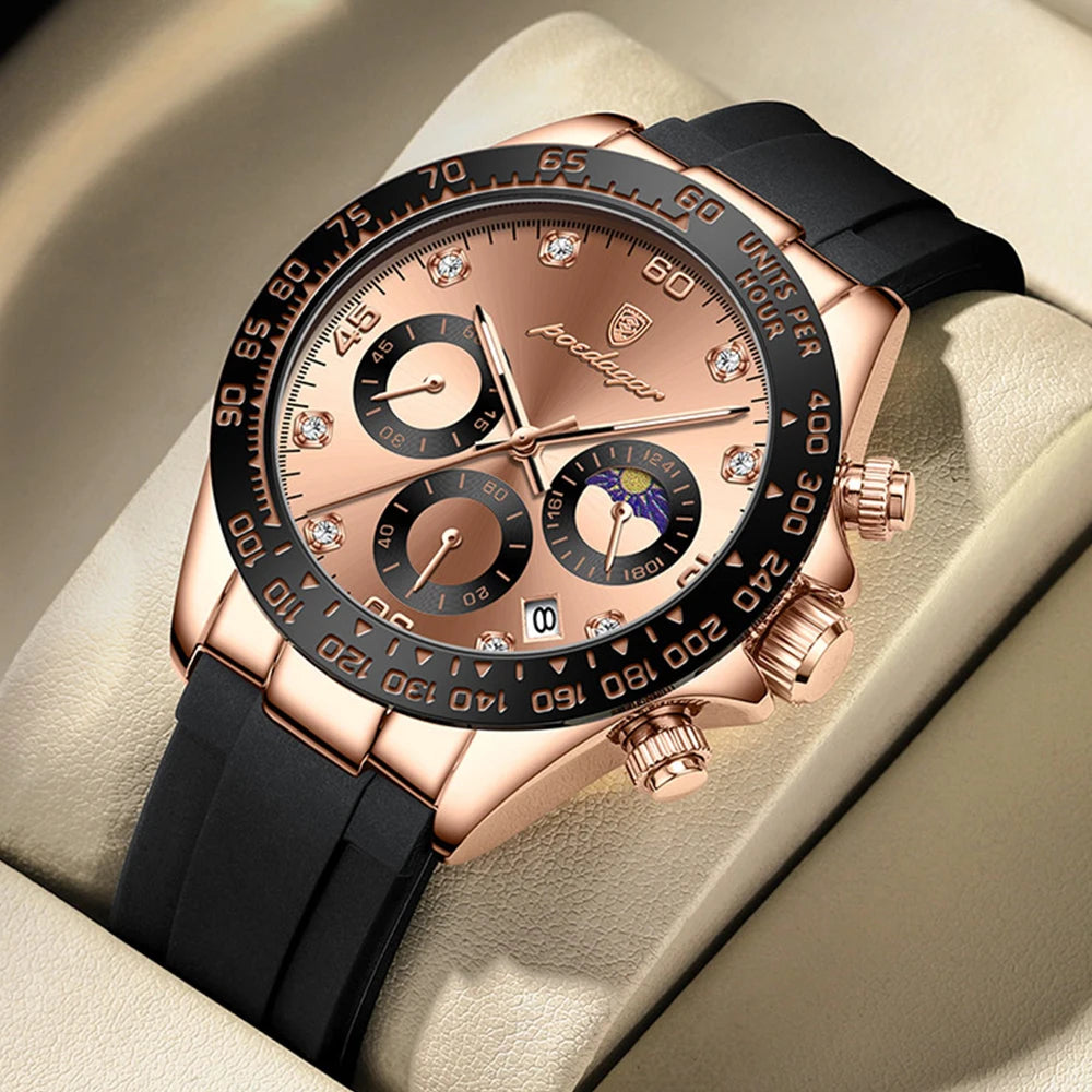 POEDAGAR Fashion High Quality Luxury Men Wristwatch Waterproof Luminous Chronograph Date Quartz Men's Watch Outdoor Man Watches