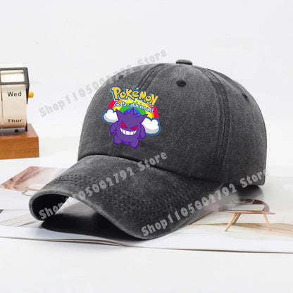 Pokémonové bejzbalové čiapky Pikachu Kawaii Anime postavičky Slnečné klobúky Letné vonkajšie detské a rodičovské slnečné klobúky Trendové čiapky s kačacím jazýčkom Darček