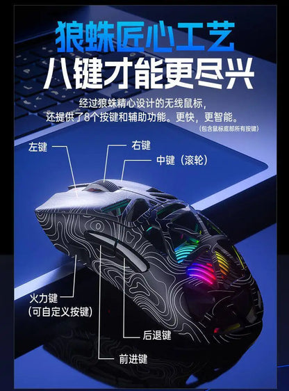 AULA SC620 Wireless 3-Mode Mouse Bluetooth Hollow Lightweight RGB Gaming Mouse for FPS Esports, Office & Daily Use for PC Laptop