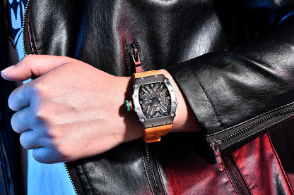PAGANI DESIGN Newest Luxury Skeleton Watches VH65 Man Quartz Watch 42MM Rubber Strap Sapphire Glass Waterproof reloj hombre