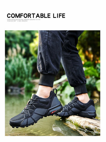 Herenwandelschoenen voor alle terreinen – outdoor sportschoenen van ademend mesh, antislip en slijtvast, voor wandelen en fietsen outdoor