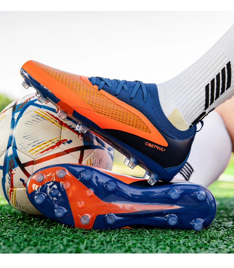 Men New TF Football Boots Sneakers Society Field Resistant Adult Breathable Male Soccer Shoes Training Top Quality Studded