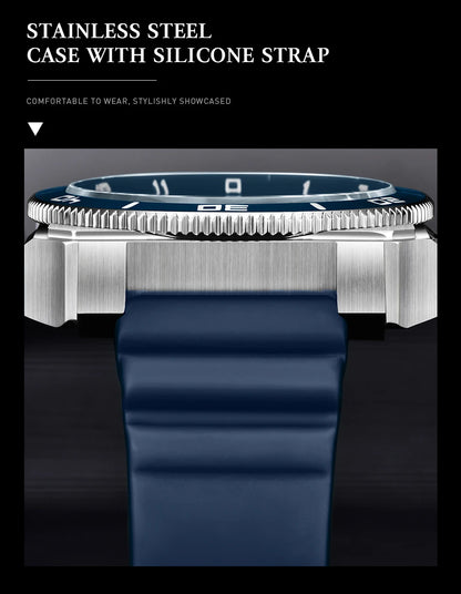 Reloj de buceo automático para hombre FeelNever 8215 con movimiento automático, superluminoso, acero 316, cristal de zafiro, reloj mecánico deportivo masculino