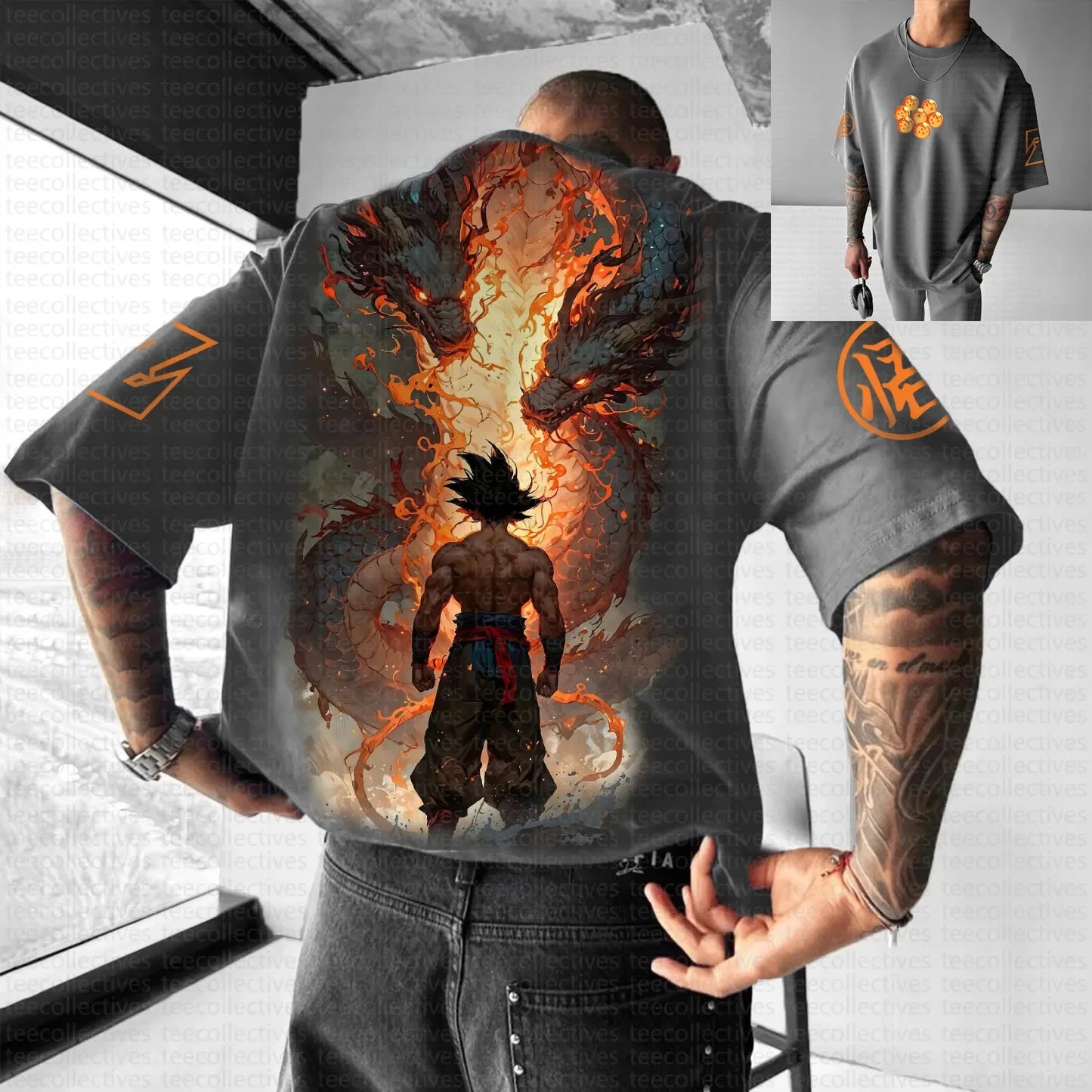 Son Goku Dragon Ball Anime 2025 Summer T-shirt Men Harajuku Oversized Retro Street Women Casual Loose Short-sleeved Unisex Tops