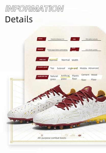 KELME Fotbalové kopačky pro dospělé Pánské Disease Electric 3.0 Krátké hroty Fotbalové boty Dětské MG Professional Zápasové tréninkové boty