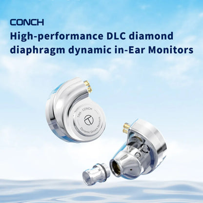 Monitores In-Ear TRN Conch Lucky Bag – Auriculares HiFi com Fio, Dinâmicos de Diamante DLC, com Filtros de Bocal de Afinação para Xiaomi