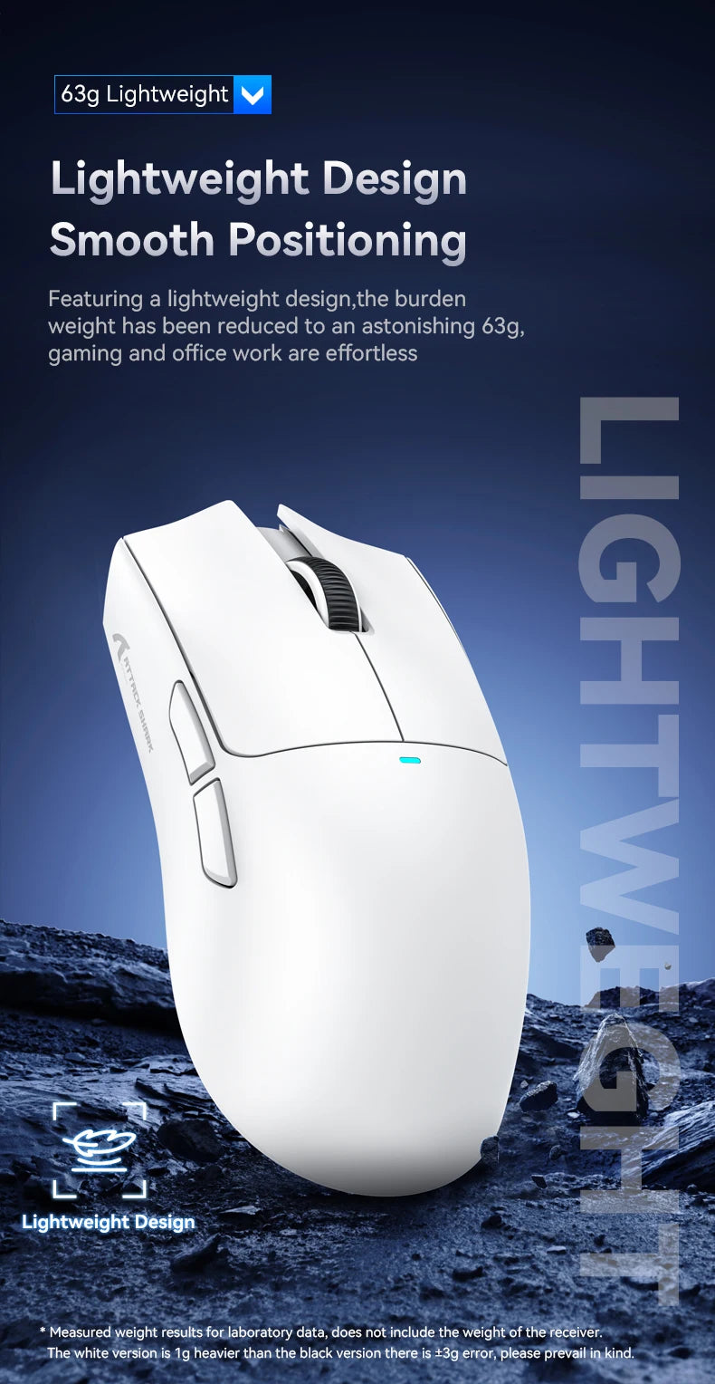 ATTACK SHARK X11 SE Wireless Gaming Mouse 22000 DPI,PixArt PAW3311 Sensor,BT/2.4G/Wired,59g Lightweight,2000W Clicks