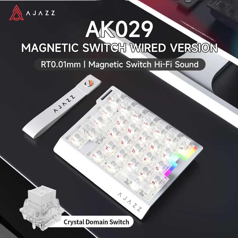 AJAZZ AK029 Wired One Handed Keyboard HE Magnetic Switch 8000Hz 29 Keys RGB Mini Gaming Mechanical Keyboard for PC Gamer