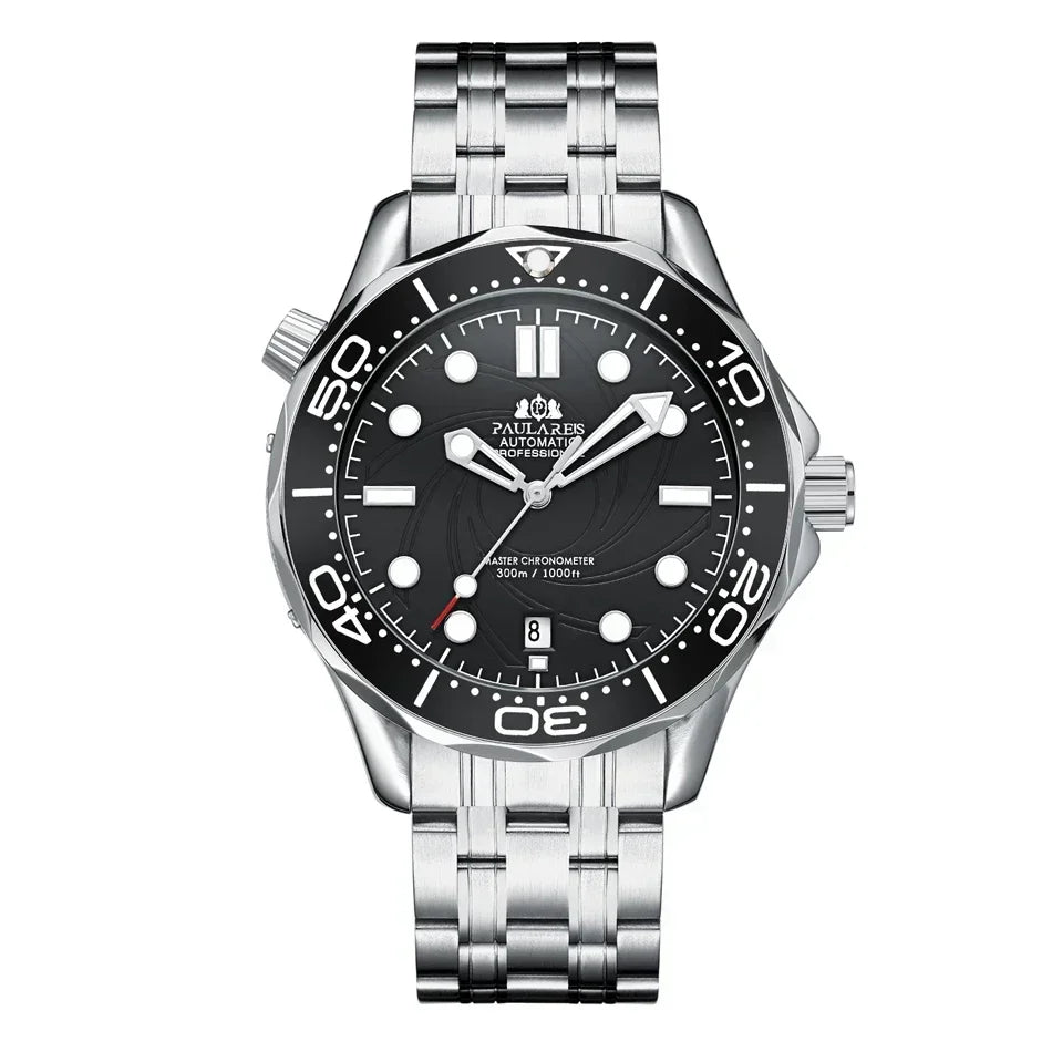 Automatic Mens Watch Mechanical Self Wind Movement Stainless Steel Casual Yellow Gold Silver Blue Master Wave Fashion Watches