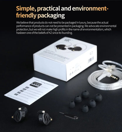 KZ ZS12 PRO X hybrid dynamisk og balanced armature-teknologi IEM-øretelefon, opgraderet HiFi-bas in-ear-hovedtelefon med tuningkabel-headset